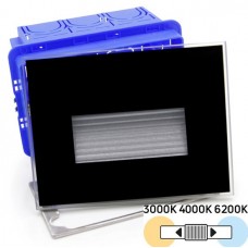 Φωτιστικό Χωνευτό Ορθογώνιο LED 4W 230V CCT Γυάλινο IP66 Έμμεσου Φωτισμού Μαύρο 3-910511